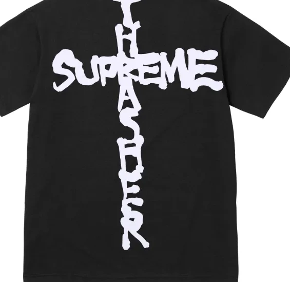 English and Black S T-shirt L M White Cross XL 0519
